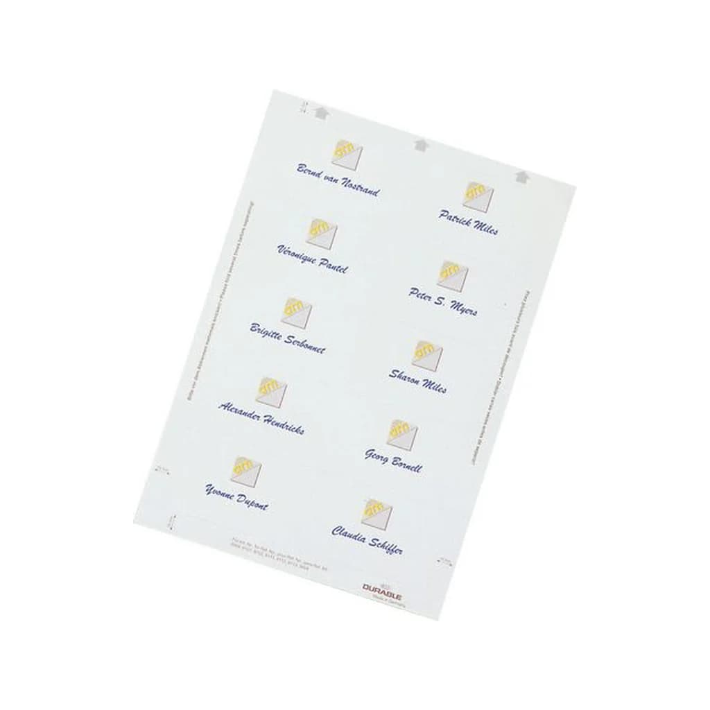 DURABLE Durable Insert-etikett 90x54mm 20 ark 145502 Tilsvarer: N/A