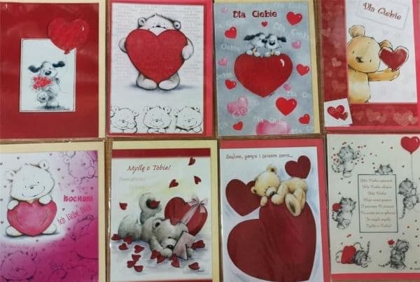 Panorama kort Valentinsdag B6 glitter + konvolutt