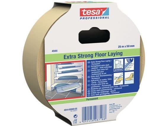 Tesa dobbeltsidig tekstiltape for gulvbelegg 25mm x 50mm (4944)
