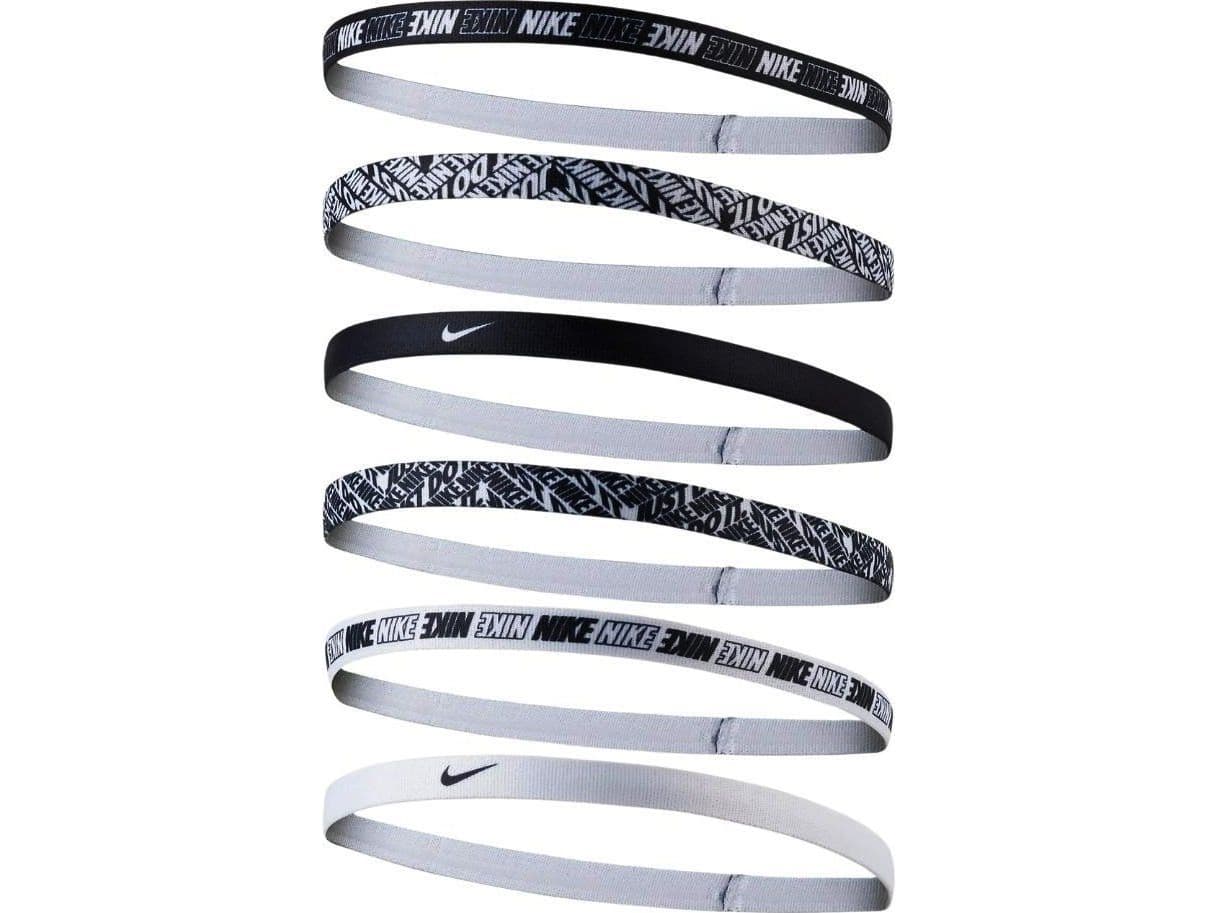 Nike hårbånd Nike hodebånd med trykk 6 stk hvit sort (N.000.2545.176)
