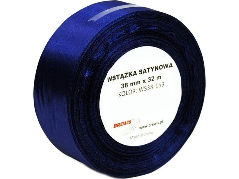 Satengbånd marineblå 38 mm x 32 m