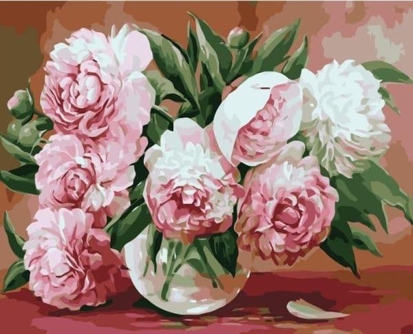 Maling etter tall 40x50 Peonies