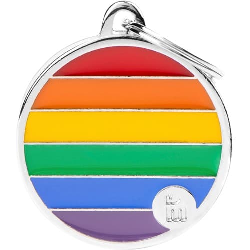 Myfamily Rainbow Sirkel ID tag - 32x37 mm