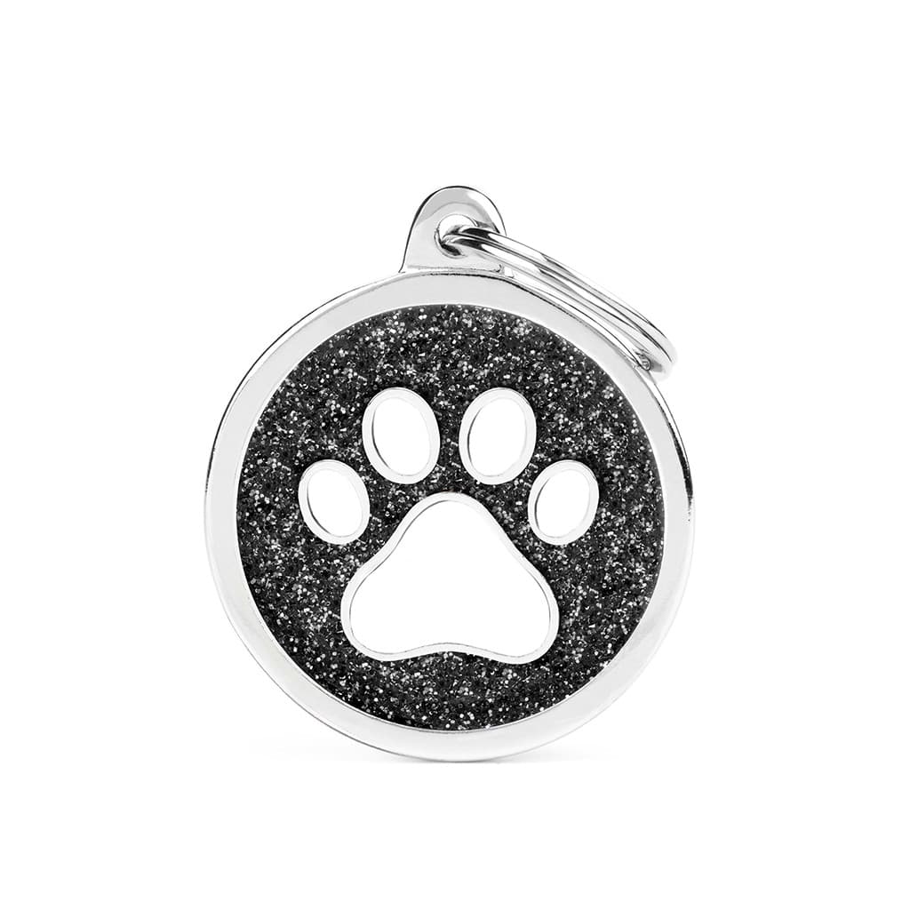 Myfamily pote i Shine Circle ID tag - Sort/hvit