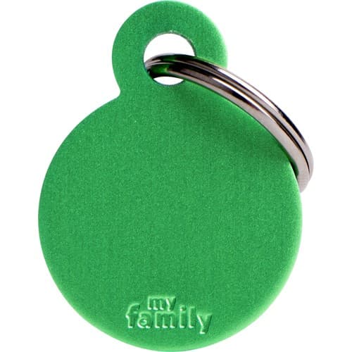 Myfamily Basic Sirkel ID tag aluminium - 21x28 mm - Grønn