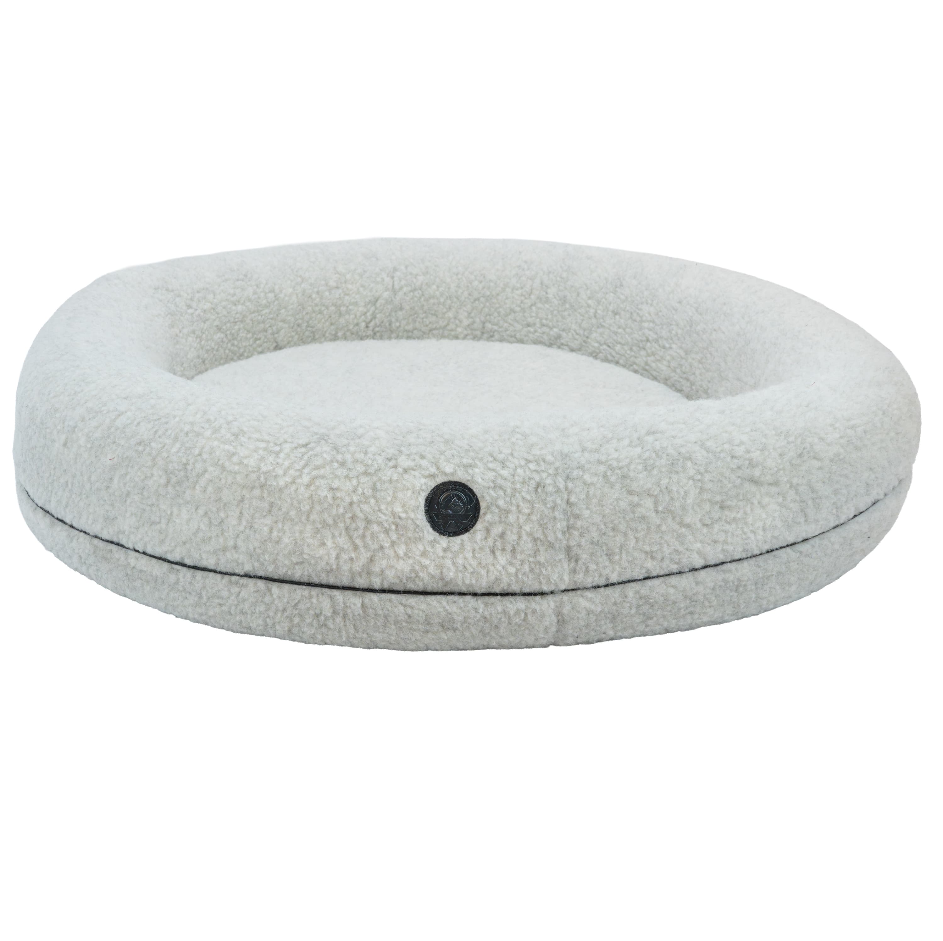 Canelana rund hundeseng i 100% ull - Medium - Lys Grå-Beige