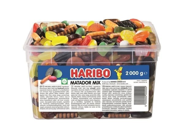 Haribo Matador Mix 2 kg i plastbøtte