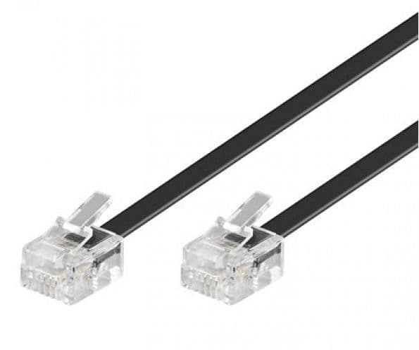 Telefonkabel RJ11, 3 meter, svart
