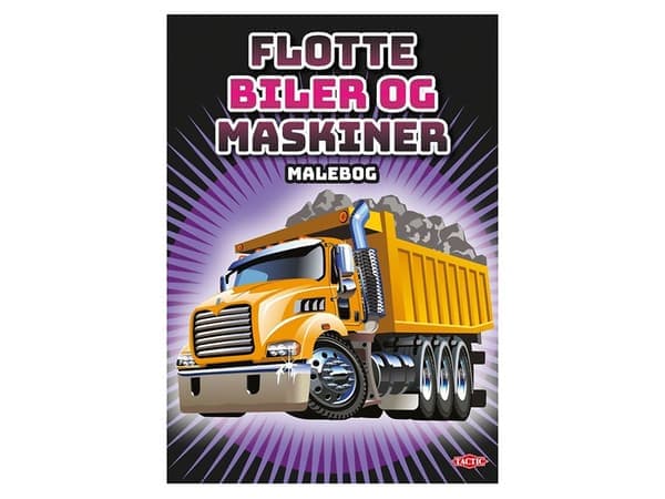 Tactic fargerike biler og maskiner malebok