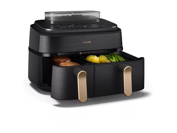 Philips 5000 Series NA552 - Dobbel luftfrityr - 9 liter - 2.75 kW - svart rustfritt stål