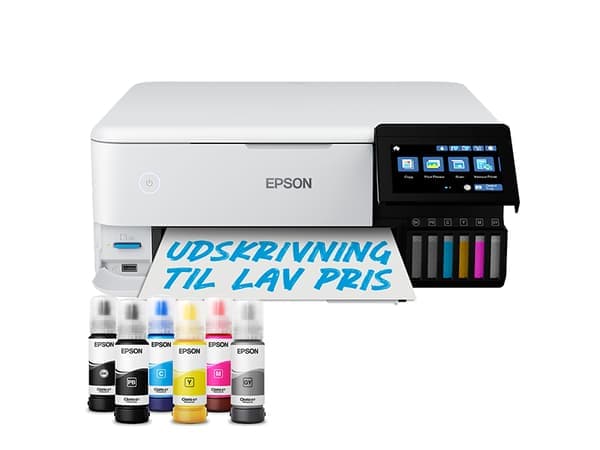 Epson EcoTank ET-8500 - Multifunksjonsskriver - farge - ink-jet - påfyllbar - A4/Letter (medie) - opp til 16 spm (trykking) - USB, LAN, Wi-Fi(ac),