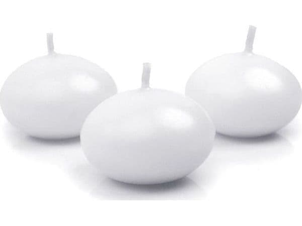 Flytende stearinlys frostet hvit 4 cm - 50 stk
