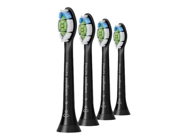 Philips Sonicare W HX6064 Optimal White - Utskiftningsbørstehode - for tannbørste - svart (en pakke 4) - for Sonicare 2 Series; Sonicare