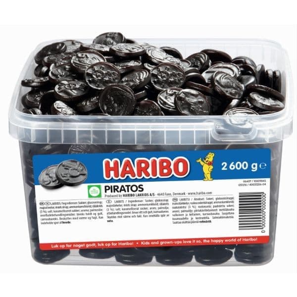 Haribo Piratos 2,6 kg i plastbøtte