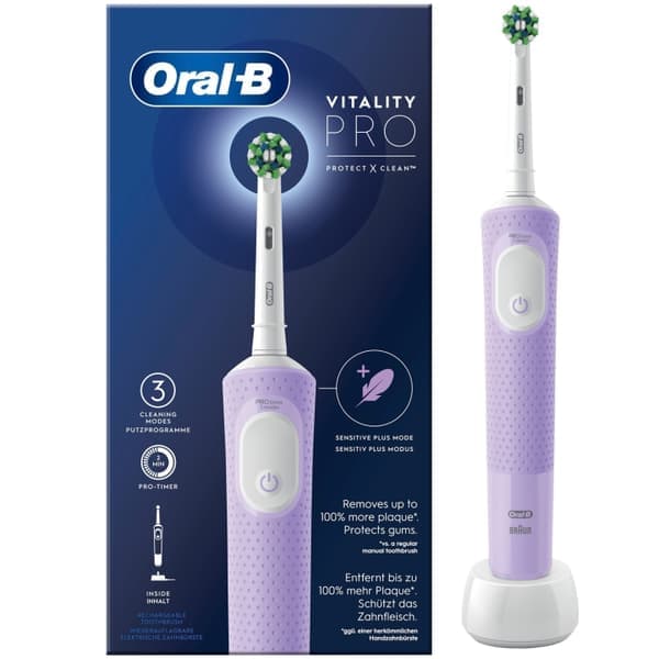 Oral B Vitality Pro elektrisk tannbørste Lilac CA HBOX