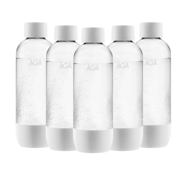 AGA 5-pakning AQVIA PET-flaske, 1L (Hvit) BF 2025