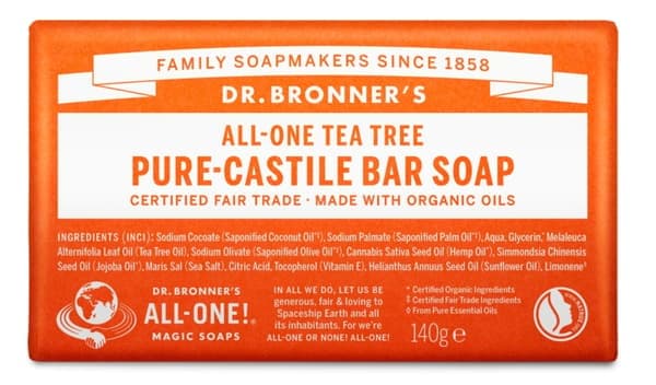 Dr. Bronner's Dr. Bronner's – Sæbebar med tea tree 140 g