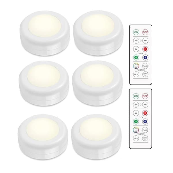 LED Spotlights - Sett med 6 lys og 2 fjernkontroller