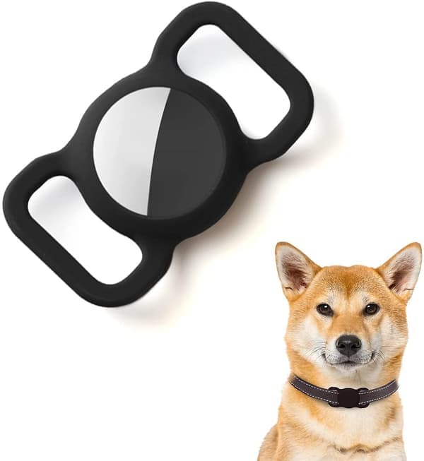 Apple AirTag deksel til hundekjede i sort silikon 1-pack
