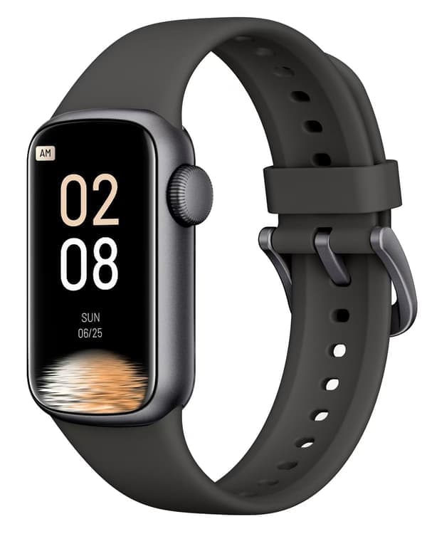 Smartklokke med pulsmåler, søvnmåler, skritteller Black