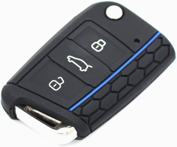 Bilnøkkelveske for Golf 7/Lingdu/New Octavia/Karoq/Kodiak/Komik/Yedi Black+Blue