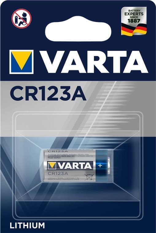 CR123A (6205) batteri, 1 stk. i blisterpakninger