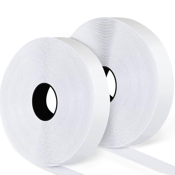 Borrelås med selvklebende tape White 3 cm / 8 m