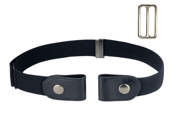 Elastisk belte uten spenne (en størrelse), svart 1 pack