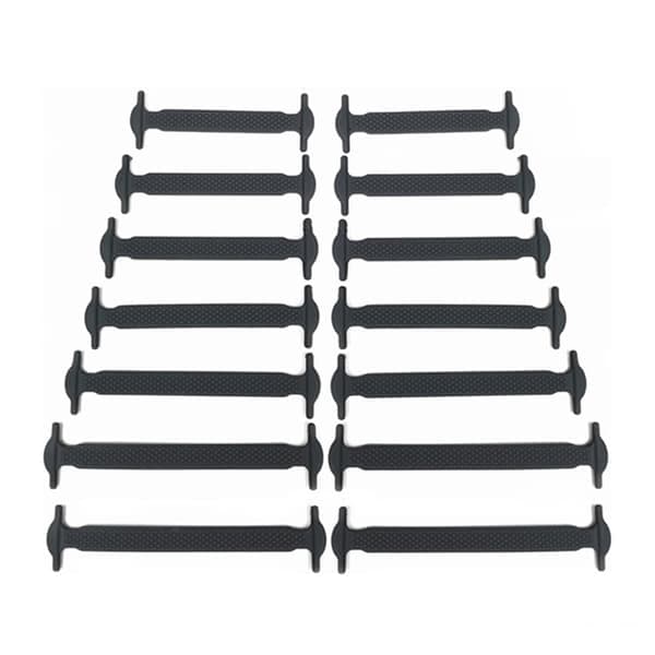Knytfri elastiske skolisser Black