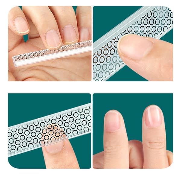 Gjennomsiktig neglefil i nanoglass - Bikakedesign