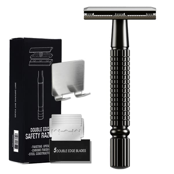 Ny manuell barberhøvel - dobbel egg for en glatt barbering Black