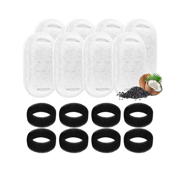 Kattefontenefilter til PETLIBRO kapselfontene for kjæledyr Black&White 18+18 packs