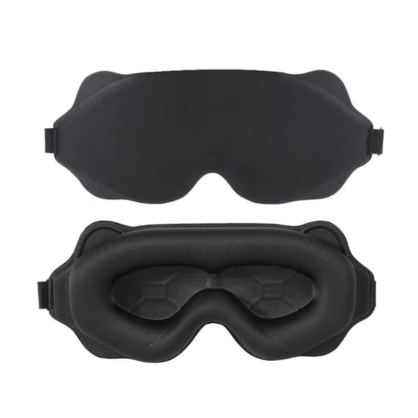 3D Formet Mørkleggende Sovemaske for Reise og Hvile Black