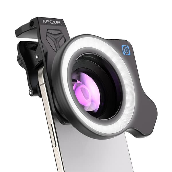 APEXEL APL-ZM100FL26 Telefon Linse Kit - Makro, Zoom og Lommelykt for Forbedret Mobilfotografering