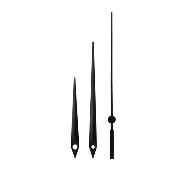 Stille Kvarts Klokke Urverk Mekanisme med Svarte Viser - 18.5mm Aksel, 9.5mm Gjenge