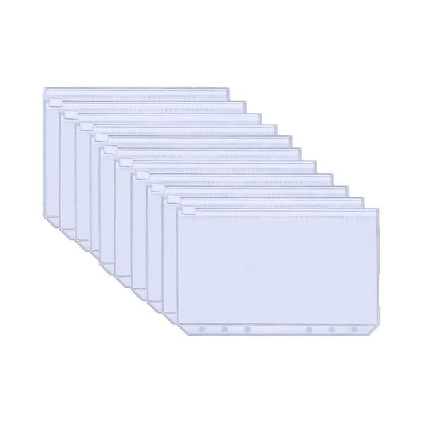 Plastlommer for A6-permer med 6 ringer, 12 stk. Transparent