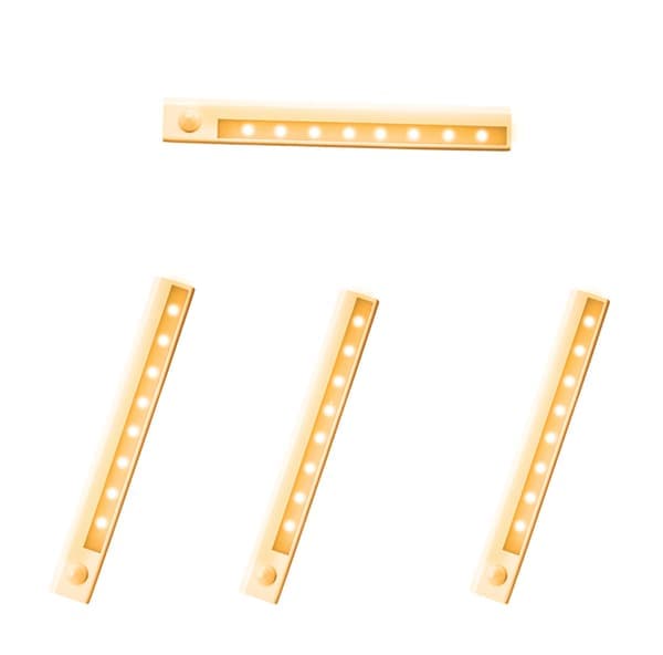 LED lyslist med bevegelsessensor, 23,6 CM Underskap Kjøkkenlys WarmWhite 4-pack