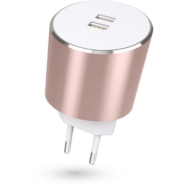 PLATINUM Lader 220V 2xUSB 3.4A Rosegold