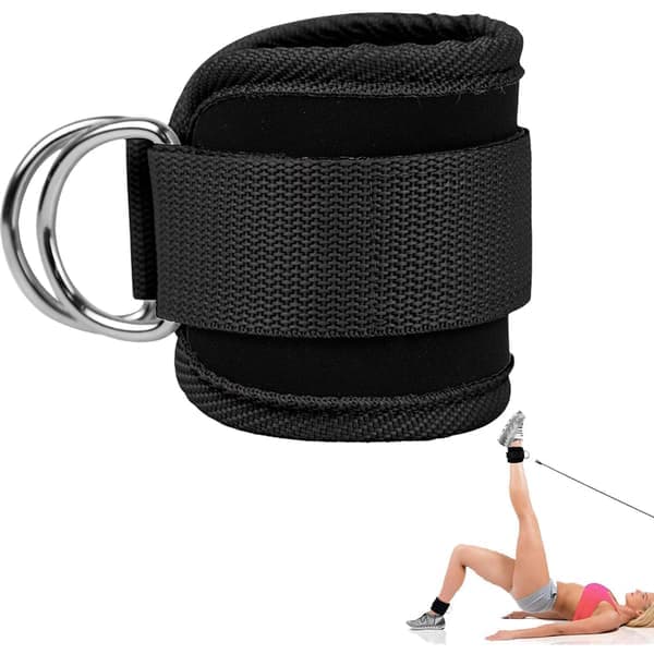 Ankelstropp for styrketrening med kabelmaskiner Black
