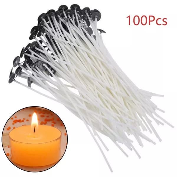 Voksede lysveker (20 cm) 100 stk hvite