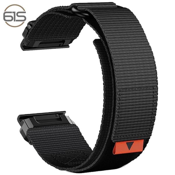 22mm nylonreim for Garmin Fenix 8/7X Pro/5X 6X Black