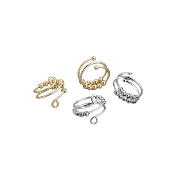 Justerbar kobber antistressring, 4-pakning