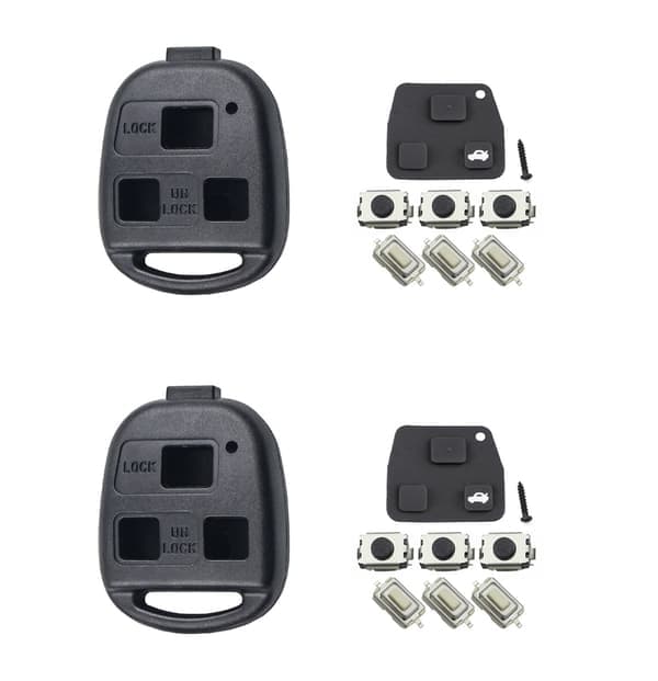 Nøkkelskall kompatibelt med Toyota - 2 eller 3 knapper - (2-Pack) 3 knappar kit