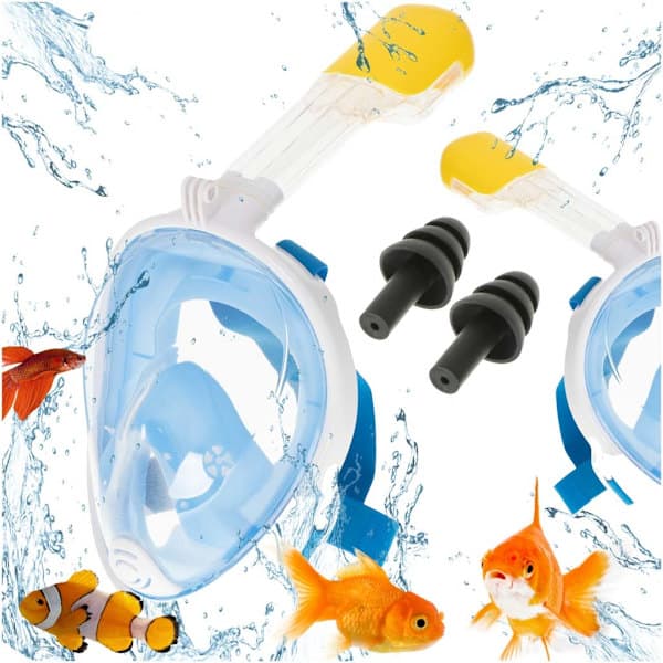 Snorkelmaske Heldekkende - Snorkling - S/M Blå