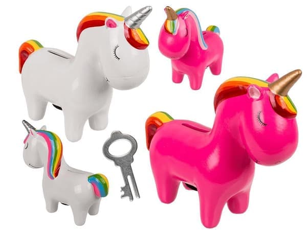 Sparebøsse Enhjørning / Sparegris - Unicorn / Ponni - 19 cm - Pink