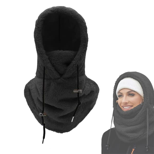 Fleece Balaklava med Hette - Justerbar og Vindbeskyttende