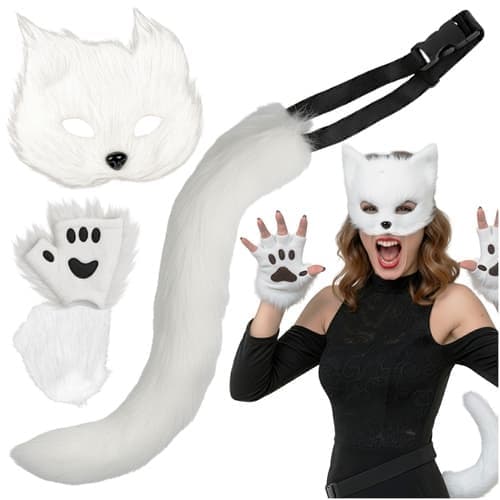 Kattemaske med poter og hale - Therian Cosplay - 4 deler