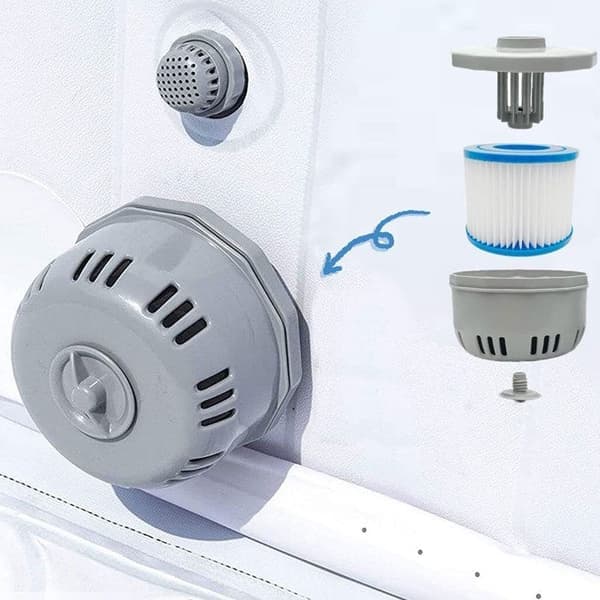 Holder til bassengfilterpatron, for InteX lay-z-spa VII, InteX VI, Coleman SaluSpa, tilbehør til utendørsbasseng