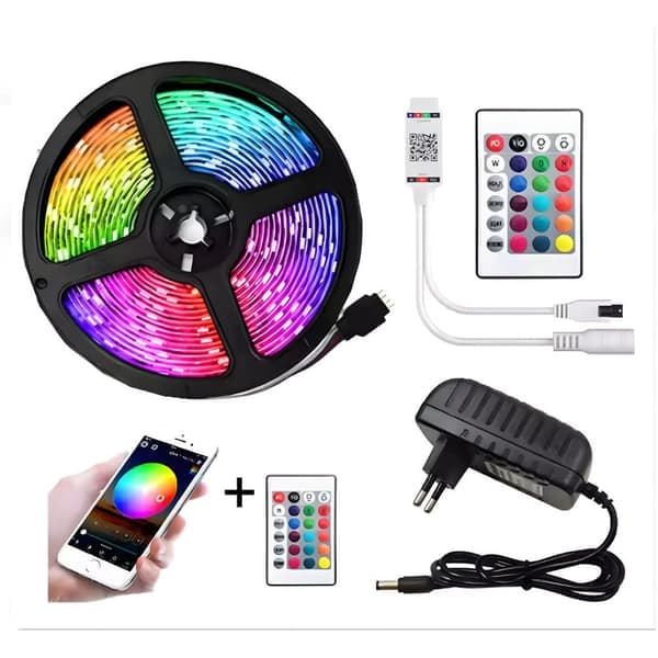 6 LED-spotlights 2 fjernkontroller RGB Design - Flerfarget