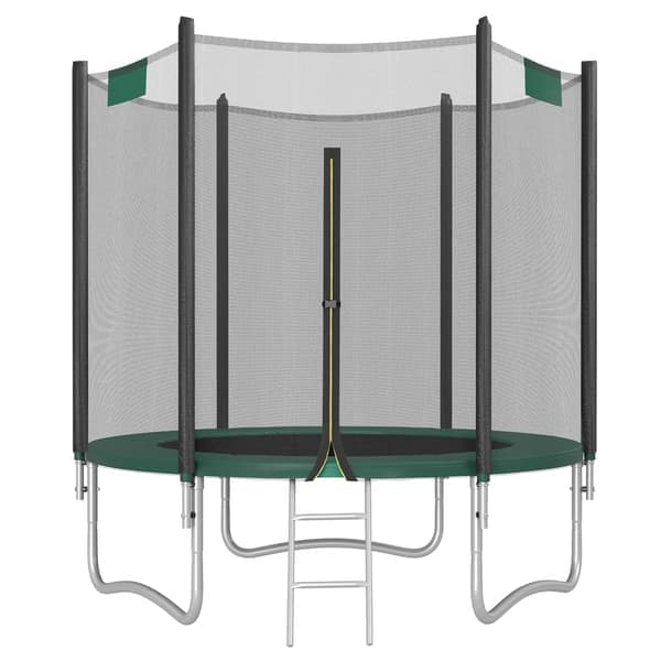 Trampoline, 305 cm, sikkerhetsnett, stige, stålramme, blå